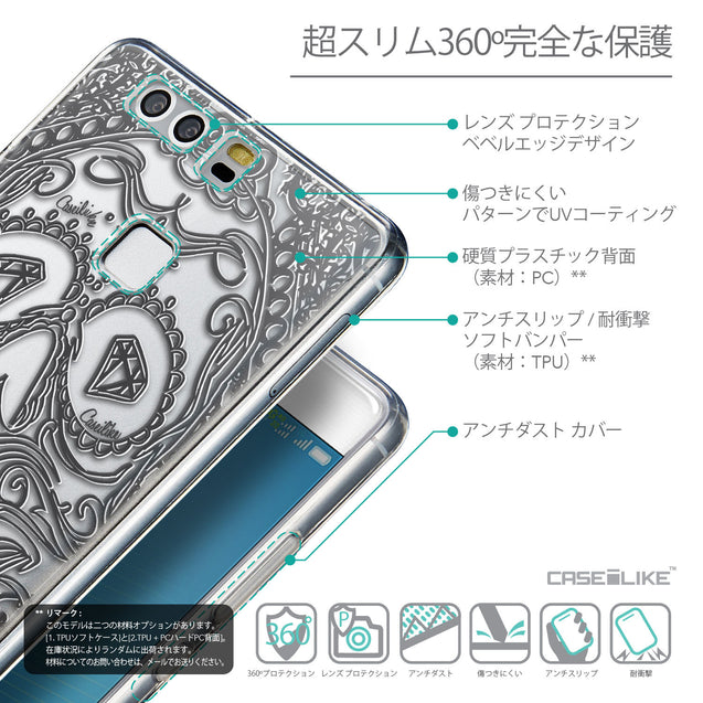 Details in Japanese - CASEiLIKE Huawei P9 back cover Art of Skull 2524