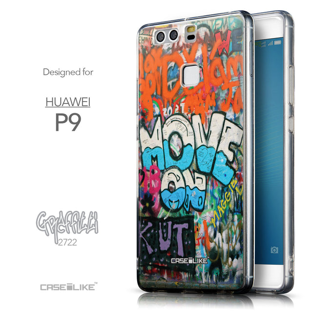 Front & Side View - CASEiLIKE Huawei P9 back cover Graffiti 2722