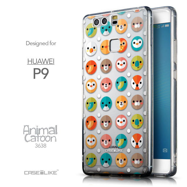 Front & Side View - CASEiLIKE Huawei P9 back cover Animal Cartoon 3638