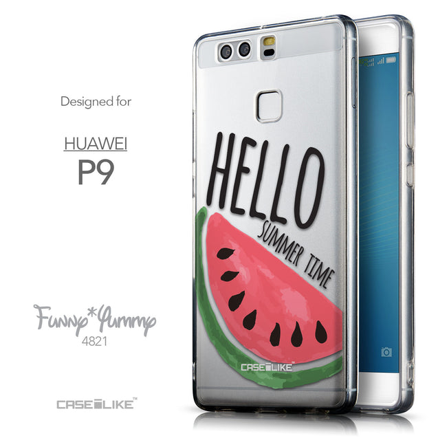 Front & Side View - CASEiLIKE Huawei P9 back cover Water Melon 4821