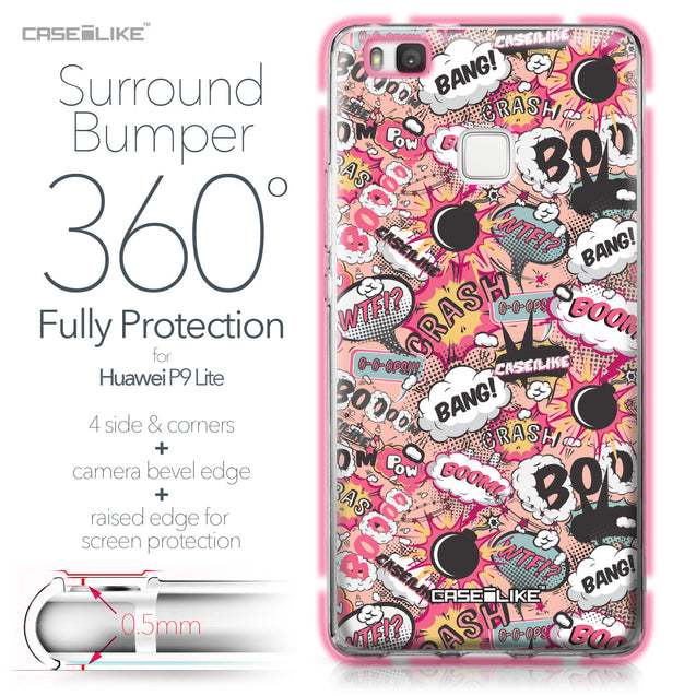 Huawei P9 Lite case Comic Captions Pink 2912 Bumper Case Protection | CASEiLIKE.com