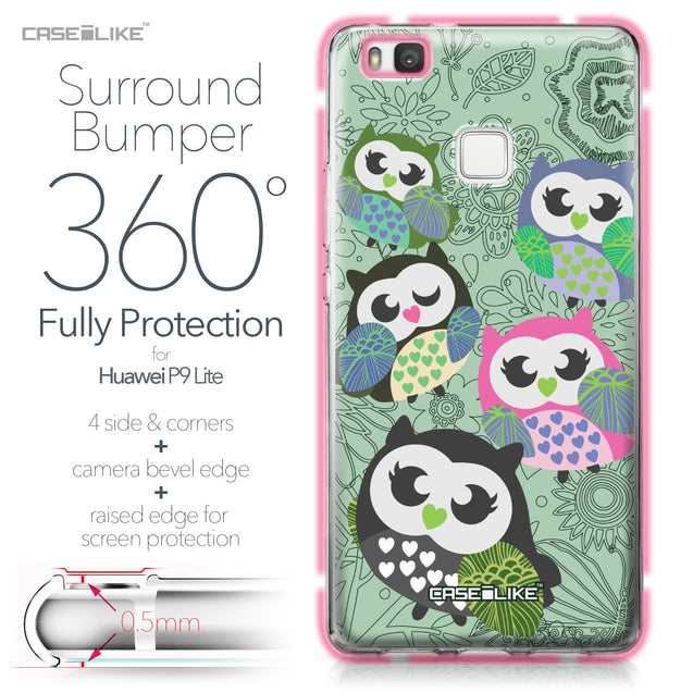 Huawei P9 Lite case Owl Graphic Design 3313 Bumper Case Protection | CASEiLIKE.com