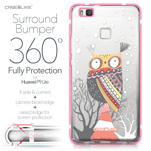 Huawei P9 Lite case Owl Graphic Design 3317 Bumper Case Protection | CASEiLIKE.com