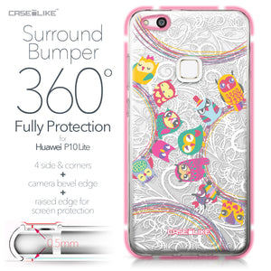 Huawei P10 Lite case Owl Graphic Design 3316 Bumper Case Protection | CASEiLIKE.com