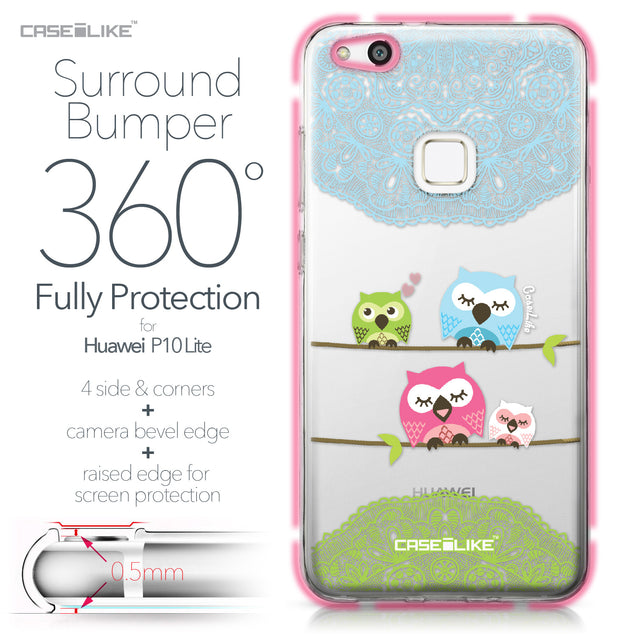 Huawei P10 Lite case Owl Graphic Design 3318 Bumper Case Protection | CASEiLIKE.com