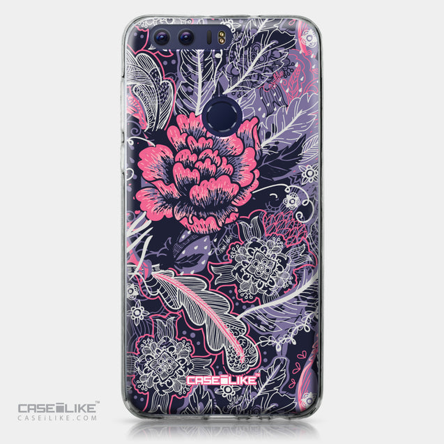 Huawei Honor 8 case Vintage Roses and Feathers Blue 2252 | CASEiLIKE.com