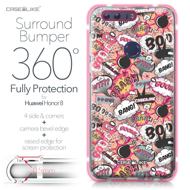 Huawei Honor 8 case Comic Captions Pink 2912 Bumper Case Protection | CASEiLIKE.com