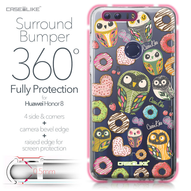 Huawei Honor 8 case Owl Graphic Design 3315 Bumper Case Protection | CASEiLIKE.com