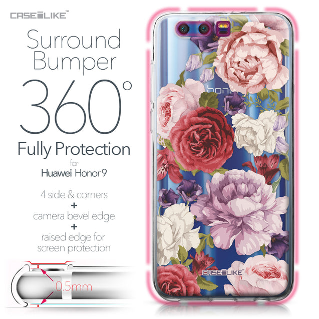 Huawei Honor 9 case Mixed Roses 2259 Bumper Case Protection | CASEiLIKE.com