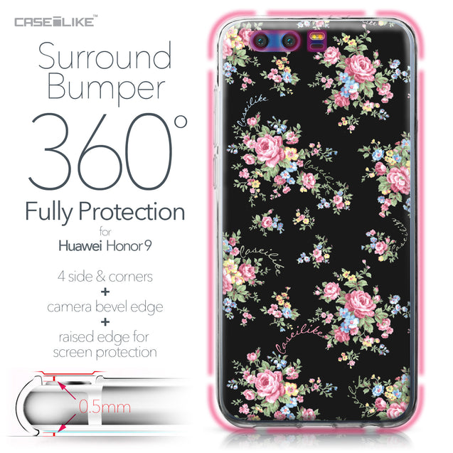 Huawei Honor 9 case Floral Rose Classic 2261 Bumper Case Protection | CASEiLIKE.com