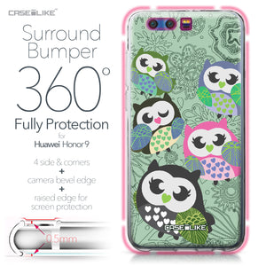 Huawei Honor 9 case Owl Graphic Design 3313 Bumper Case Protection | CASEiLIKE.com