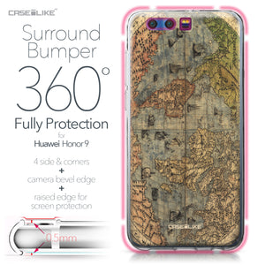 Huawei Honor 9 case World Map Vintage 4608 Bumper Case Protection | CASEiLIKE.com