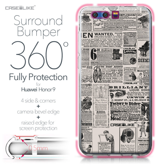 Huawei Honor 9 case Vintage Newspaper Advertising 4818 Bumper Case Protection | CASEiLIKE.com