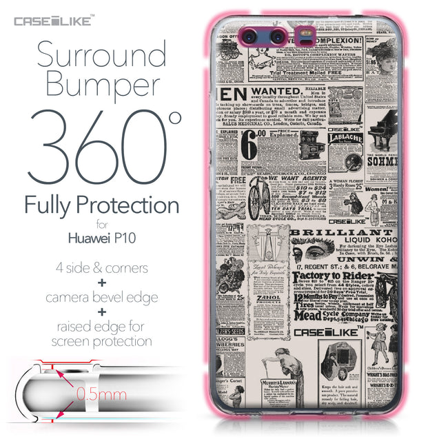 Huawei P10 case Vintage Newspaper Advertising 4818 Bumper Case Protection | CASEiLIKE.com