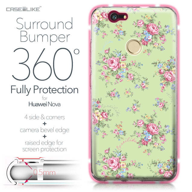 Huawei Nova case Floral Rose Classic 2262 Bumper Case Protection | CASEiLIKE.com