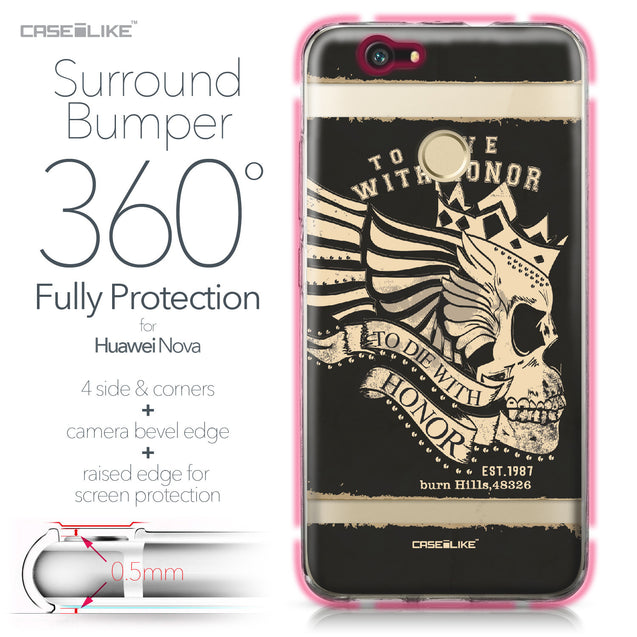 Huawei Nova case Art of Skull 2529 Bumper Case Protection | CASEiLIKE.com