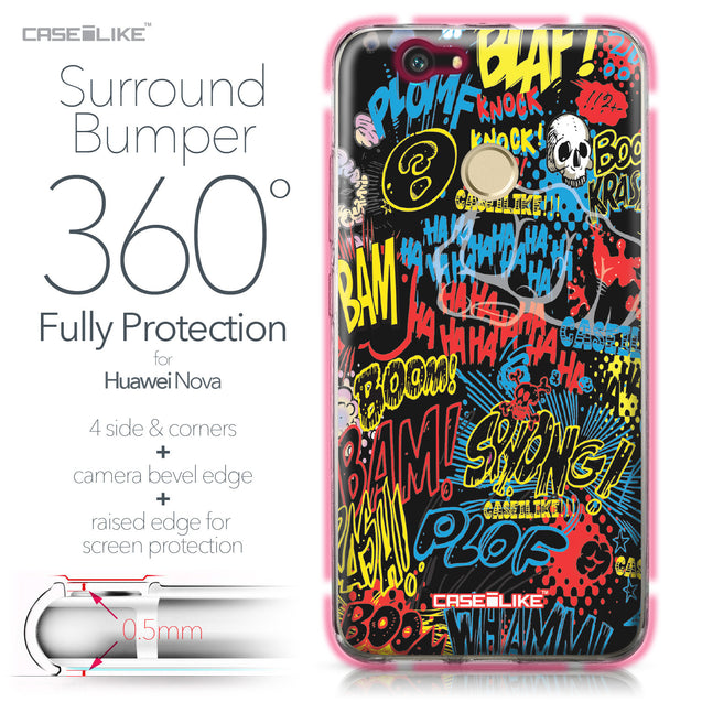 Huawei Nova case Comic Captions Black 2915 Bumper Case Protection | CASEiLIKE.com