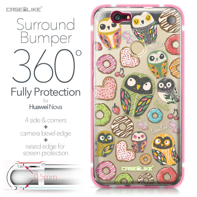 Huawei Nova case Owl Graphic Design 3315 Bumper Case Protection | CASEiLIKE.com