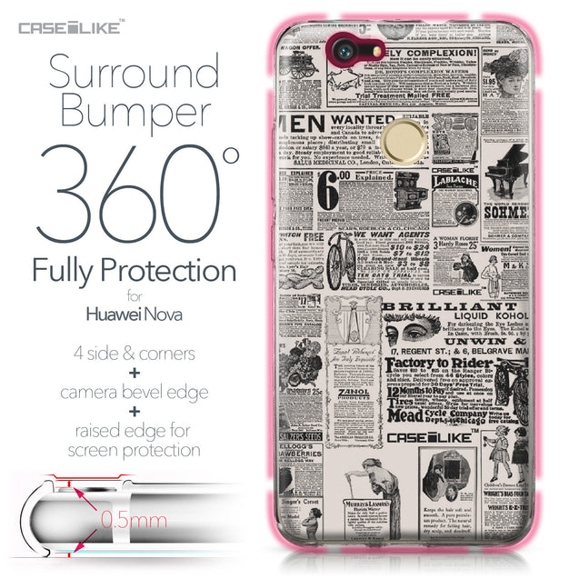 Huawei Nova case Vintage Newspaper Advertising 4818 Bumper Case Protection | CASEiLIKE.com