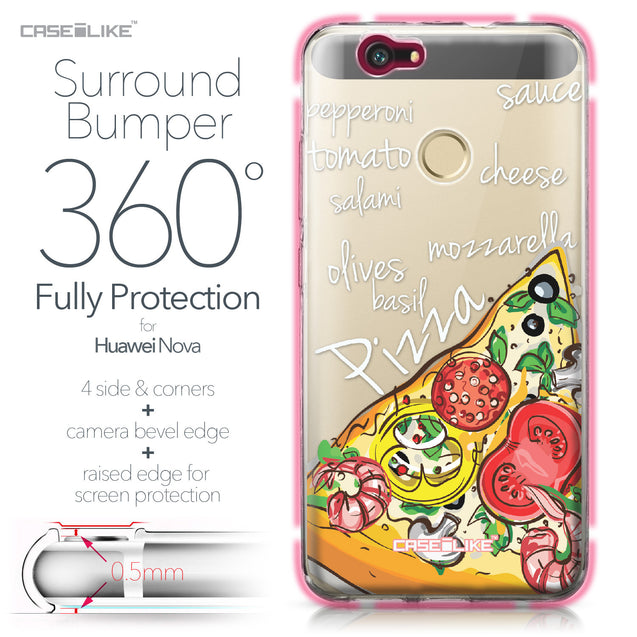 Huawei Nova case Pizza 4822 Bumper Case Protection | CASEiLIKE.com