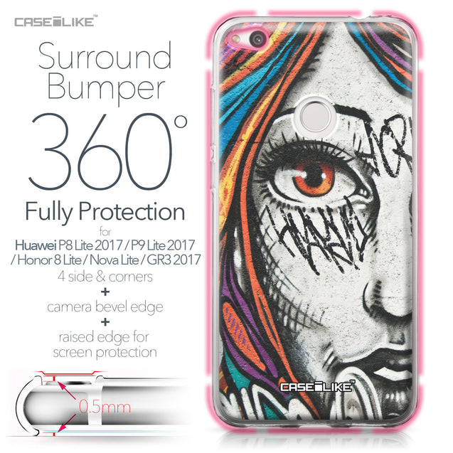 Huawei P8 Lite 2017 / P9 Lite 2017 / Honor 8 Lite / Nova Lite / GR3 2017 case Graffiti Girl 2724 Bumper Case Protection | CASEiLIKE.com