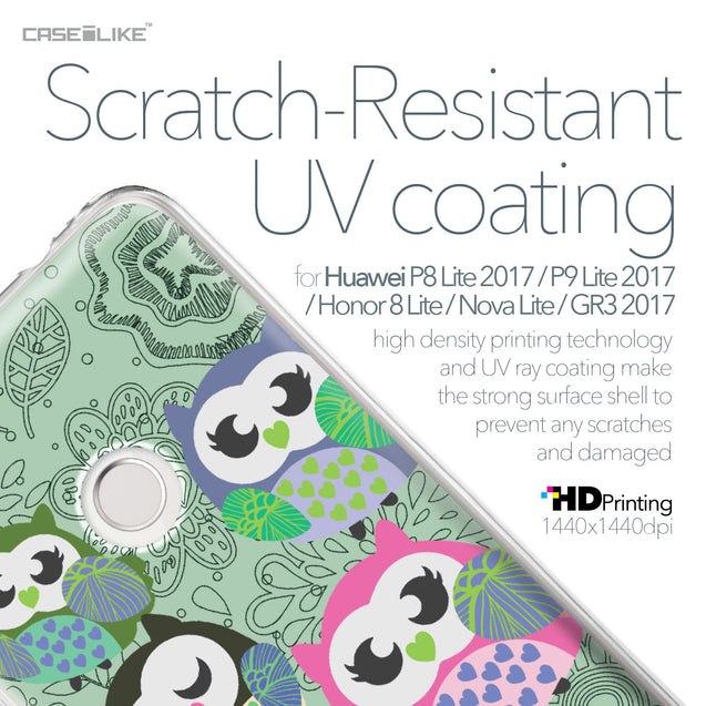 Huawei P8 Lite 2017 / P9 Lite 2017 / Honor 8 Lite / Nova Lite / GR3 2017 case Owl Graphic Design 3313 with UV-Coating Scratch-Resistant Case | CASEiLIKE.com