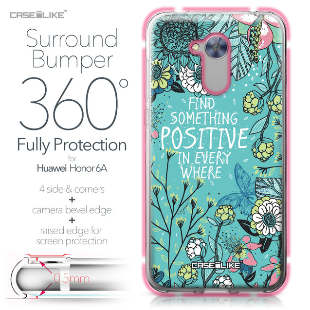 Huawei Honor 6A case Blooming Flowers Turquoise 2249 Bumper Case Protection | CASEiLIKE.com