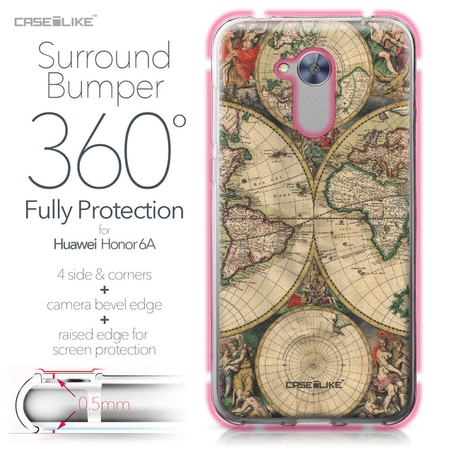 Huawei Honor 6A case World Map Vintage 4607 Bumper Case Protection | CASEiLIKE.com