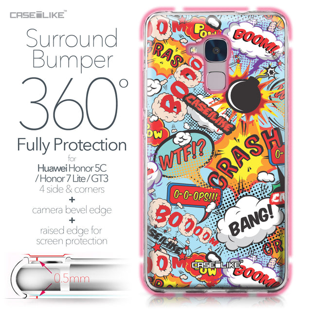 Huawei Honor 5C / Honor 7 Lite / GT3 case Comic Captions Blue 2913 Bumper Case Protection | CASEiLIKE.com