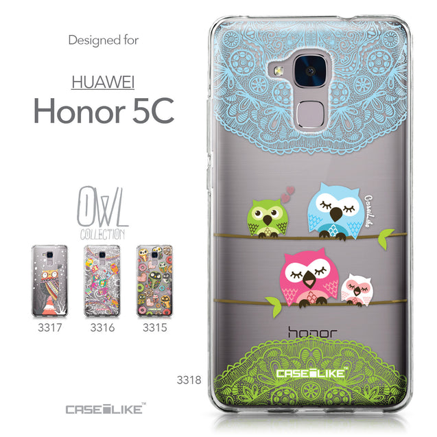 Huawei Honor 5C / Honor 7 Lite / GT3 case Owl Graphic Design 3318 Collection | CASEiLIKE.com
