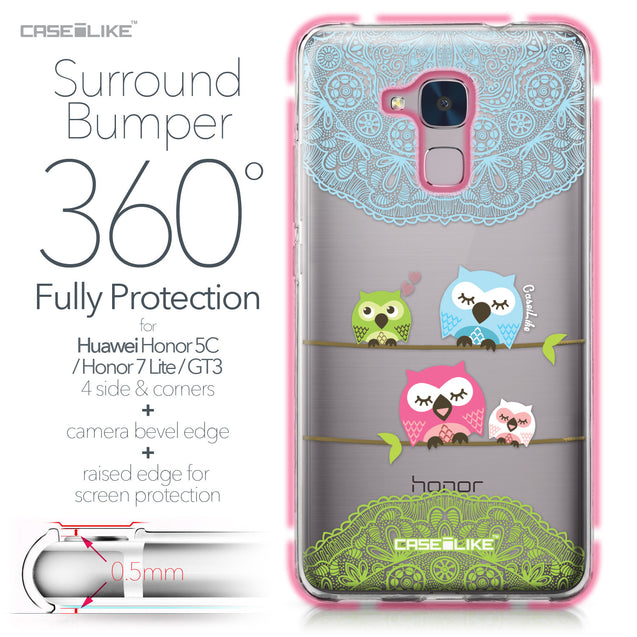 Huawei Honor 5C / Honor 7 Lite / GT3 case Owl Graphic Design 3318 Bumper Case Protection | CASEiLIKE.com