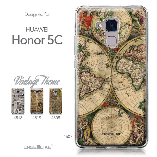 Huawei Honor 5C / Honor 7 Lite / GT3 case World Map Vintage 4607 Collection | CASEiLIKE.com
