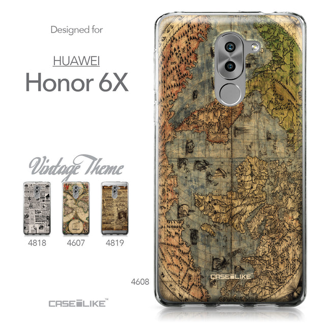 Huawei Honor 6X / Mate 9 Lite / GR5 2017 case World Map Vintage 4608 Collection | CASEiLIKE.com