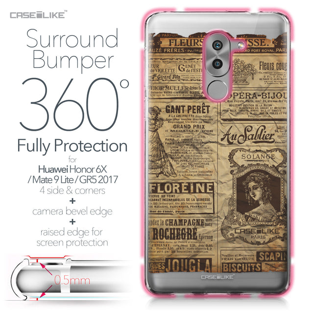Huawei Honor 6X / Mate 9 Lite / GR5 2017 case Vintage Newspaper Advertising 4819 Bumper Case Protection | CASEiLIKE.com