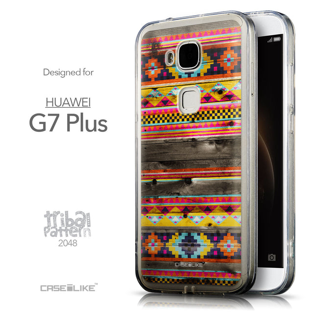Front & Side View - CASEiLIKE Huawei G7 Plus back cover Indian Tribal Theme Pattern 2048