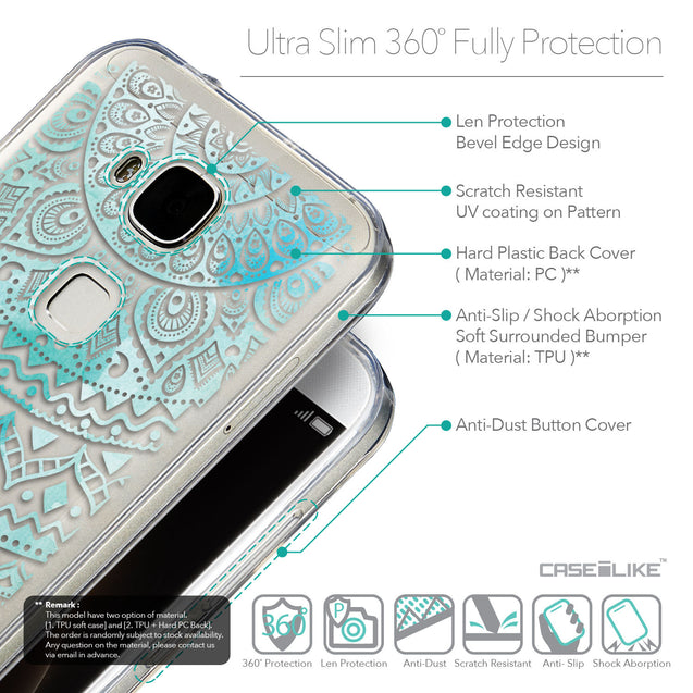 Details in English - CASEiLIKE Huawei G7 Plus back cover Indian Line Art 2066
