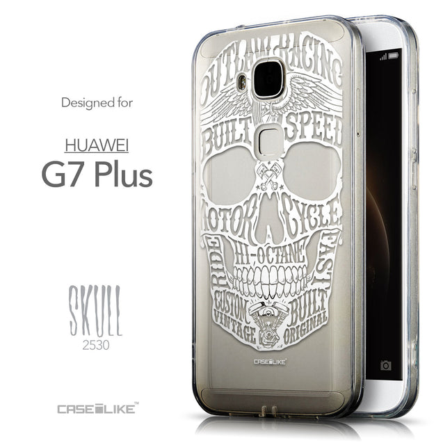 Front & Side View - CASEiLIKE Huawei G7 Plus back cover Art of Skull 2530