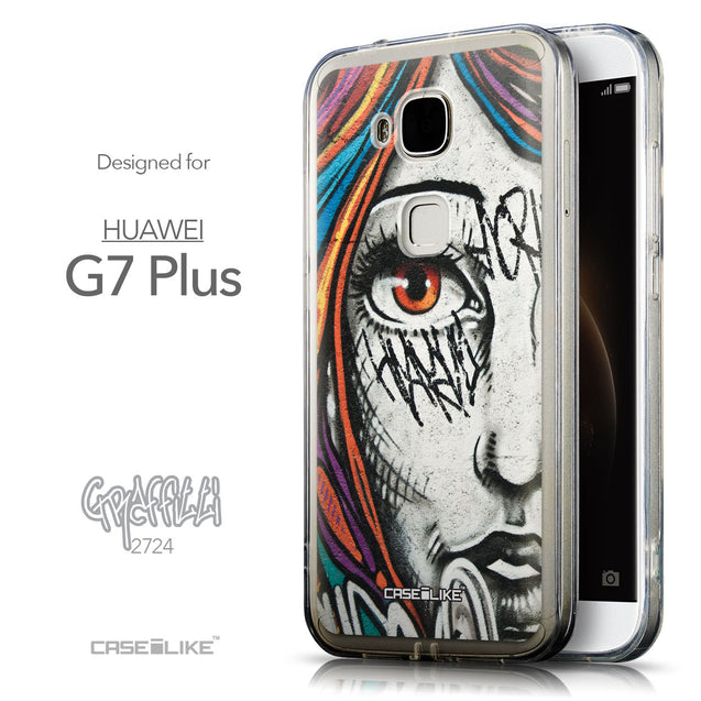 Front & Side View - CASEiLIKE Huawei G7 Plus back cover Graffiti Girl 2724