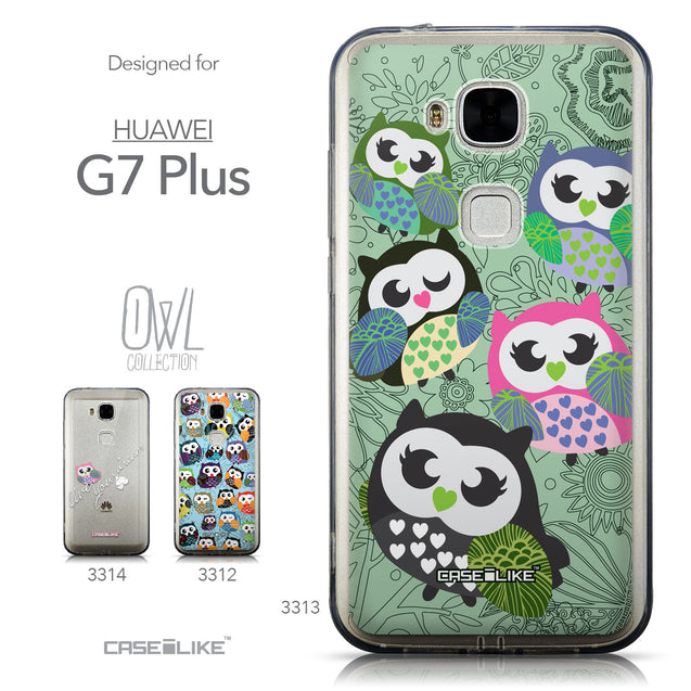 Collection - CASEiLIKE Huawei G7 Plus back cover Owl Graphic Design 3313