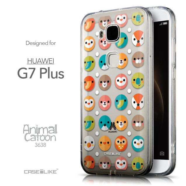 Front & Side View - CASEiLIKE Huawei G7 Plus back cover Animal Cartoon 3638