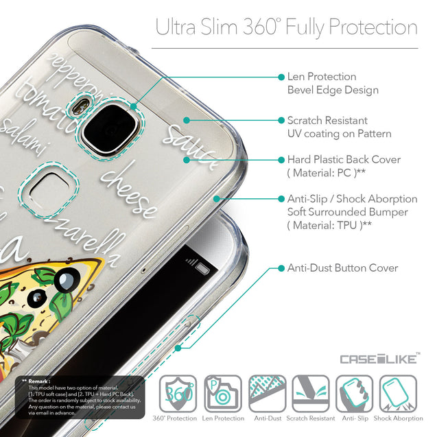 Details in English - CASEiLIKE Huawei G7 Plus back cover Pizza 4822