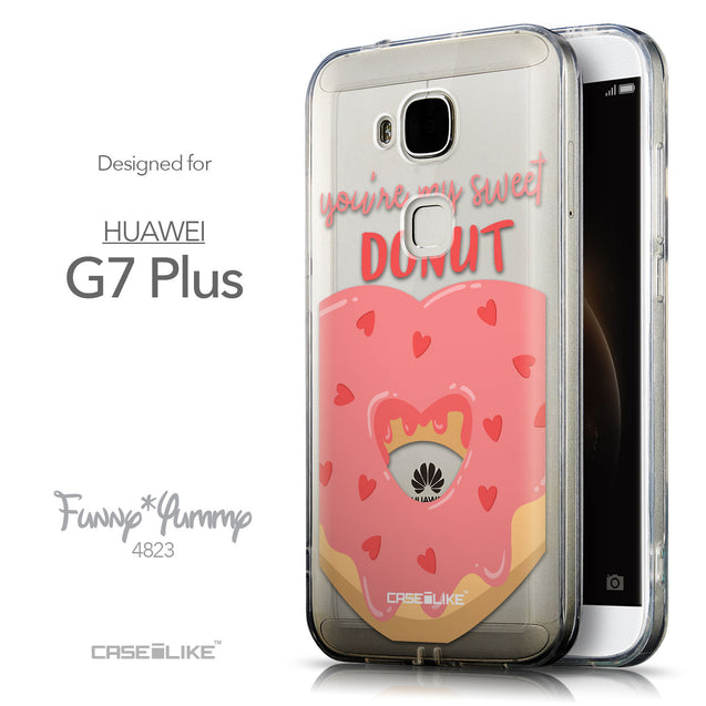 Front & Side View - CASEiLIKE Huawei G7 Plus back cover Dounuts 4823