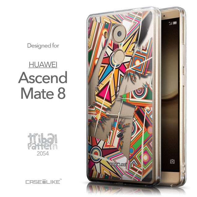 Front & Side View - CASEiLIKE Huawei Mate 8 back cover Indian Tribal Theme Pattern 2054