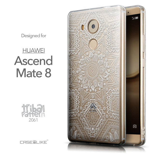 Front & Side View - CASEiLIKE Huawei Mate 8 back cover Indian Line Art 2061