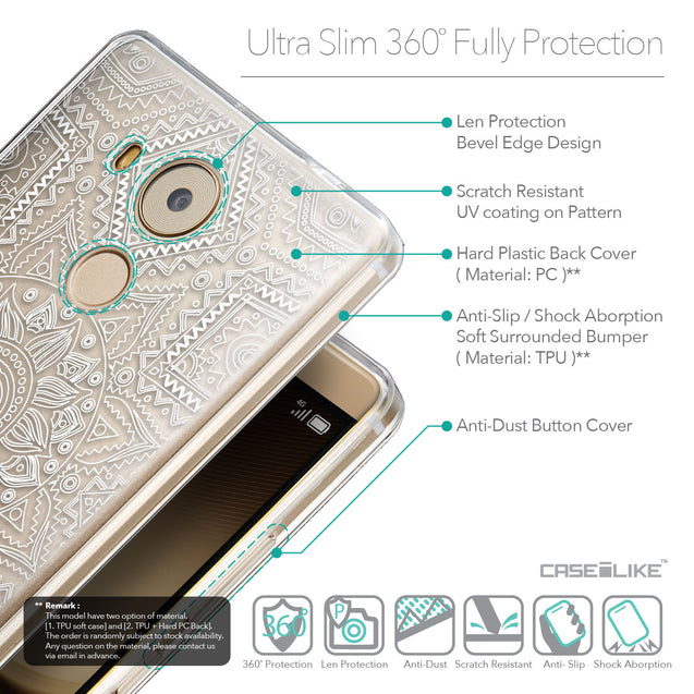 Details in English - CASEiLIKE Huawei Mate 8 back cover Indian Line Art 2061