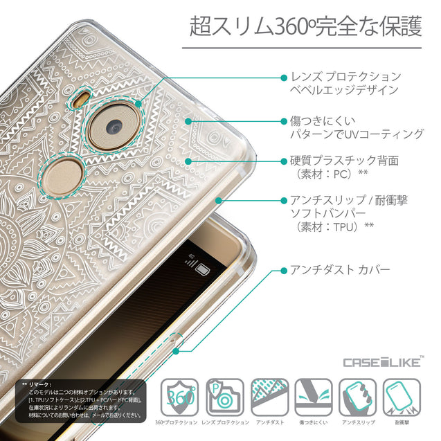 Details in Japanese - CASEiLIKE Huawei Mate 8 back cover Indian Line Art 2061