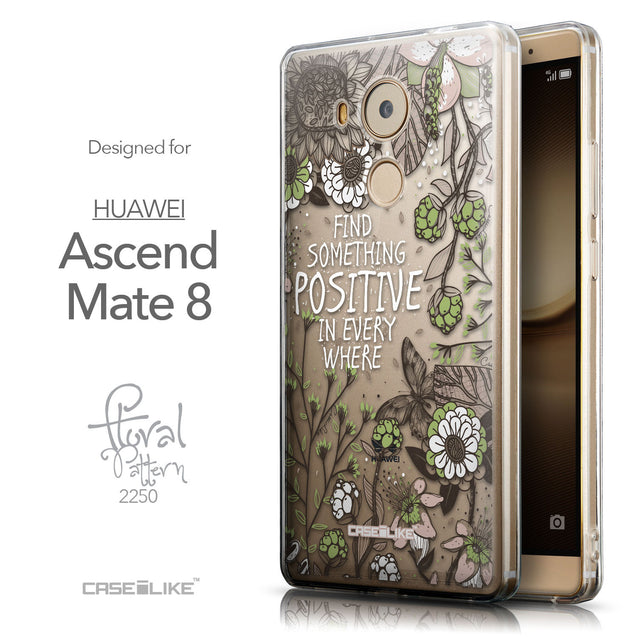 Front & Side View - CASEiLIKE Huawei Mate 8 back cover Blooming Flowers 2250