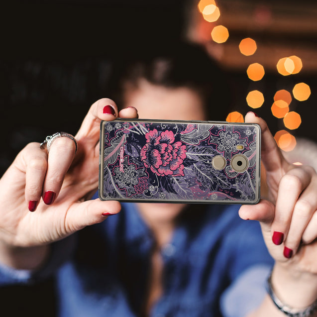 Share - CASEiLIKE Huawei Mate 8 back cover Vintage Roses and Feathers Blue 2252