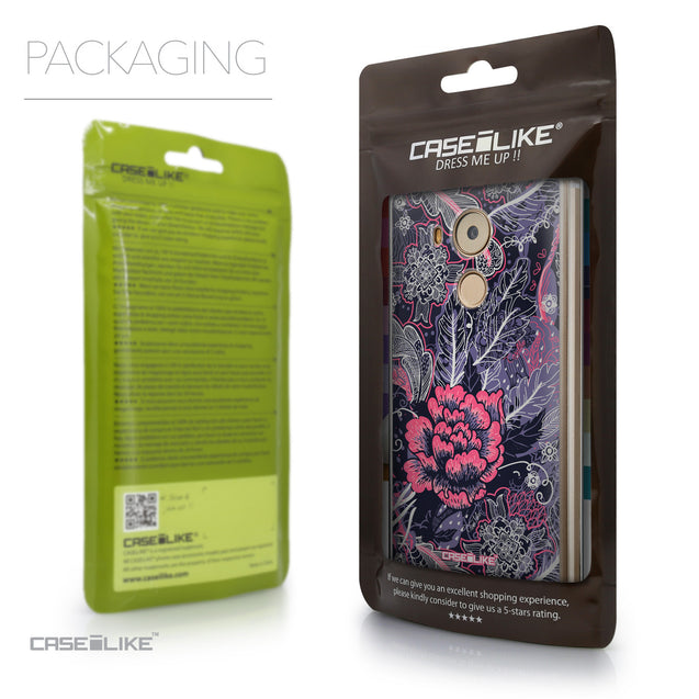 Packaging - CASEiLIKE Huawei Mate 8 back cover Vintage Roses and Feathers Blue 2252