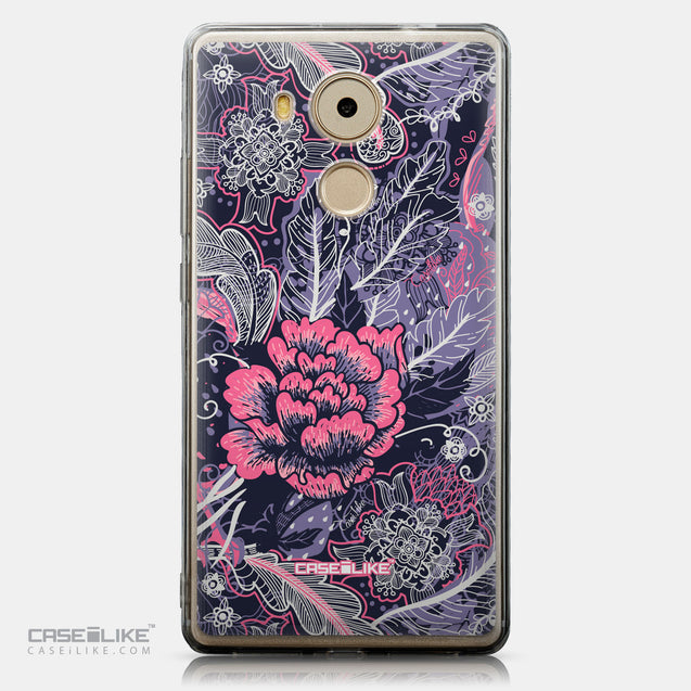 CASEiLIKE Huawei Mate 8 back cover Vintage Roses and Feathers Blue 2252